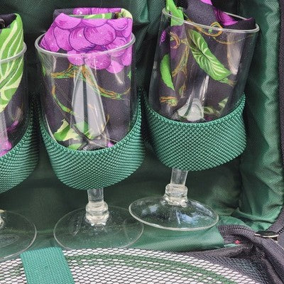 Picnic Time Green Backpack The Original Insulated Wine holder Setting 4 person