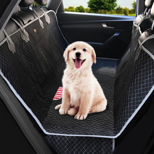 Black Dog Car Seat Cover for Back Seat 100% Waterproof 600D Scratch Resistant