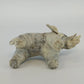 Trunk Up Lucky Elephant Figurine Crushed Oyster Shell Sculpture 5.5" Gray