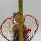 Handcrafted Natural Fiber Angel Woven Wings Pine Berry Apple Christmas 10.25"