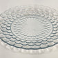 3 Aqua Blue Bubble Anchor Hocking Dinner Plate Depression Crystal Glass 9.5"