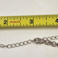 RMN Silver Tone Chain Green Yellow Flowers & Rhinestone Pendant Necklace 10"