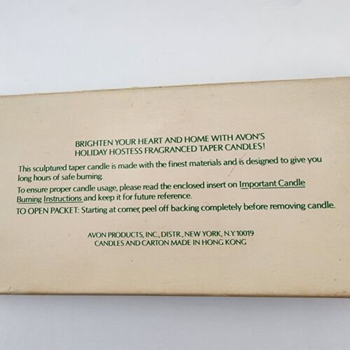 AVON Holiday Hostess 2 Bayberry Fragranced 10" Taper Candles NOS In Box