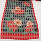 Cejon Accessories Oblong Scarf Multicolor Floral Black Red Border 60” x 13"