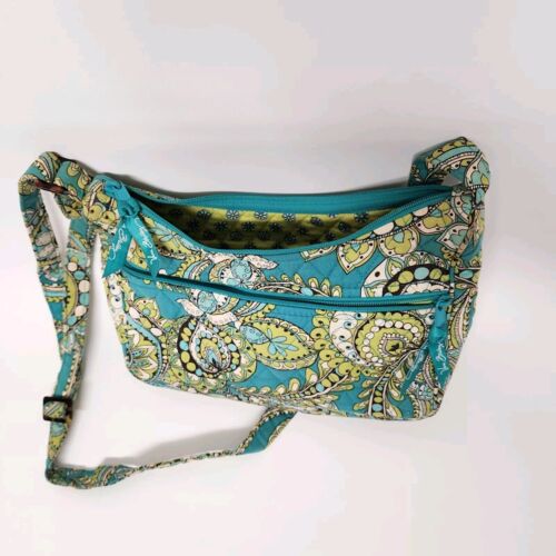 Vera Bradley Peacock Crossbody Purse Retired Zipper Handbag Double Pocket Sling