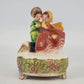 Josef Originals Music Box Figurine Lara's Theme Young Couple Bird Plays Vintage