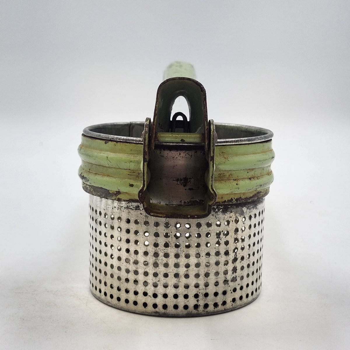 Green Metal Potato Ricer Masher Press 11.5 in Rustic Farmhouse Kitchen Vintage