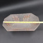 Frosted Clear Glass Leaf Cut Serving Dish Oblong Octagon Bowl Indiana Glass