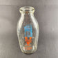 Virginia Dairy Glass Milk Bottle 1 Quart Orange and Blue Logos STOP School Bus