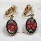Clip On Earrings Lot 4 Pairs Avon Enamel Faux Pearl Rhinestone Floral Swarovski