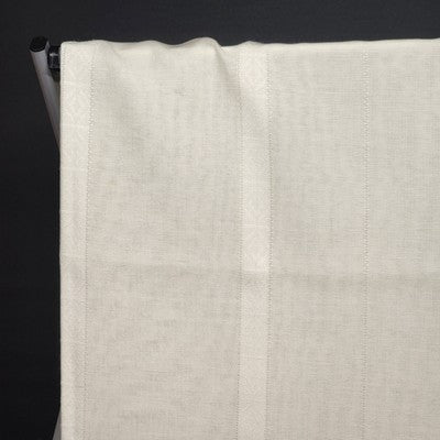 White Long Tablecloth with Embroidery Diamond & Striped Line Design 102" x 58"