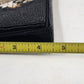 Black Small Beaded Clutch Purse 3 Inner Pockets Flower Embroidered w Glass Beads