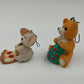 2 Hallmark Keepsake 1990 Christmas Ornaments PEPPERONI MOUSE Cinnamon Bear Vtg