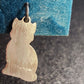 Sterling Silver Black Enamel Cat Charms Lot of 2 Green Eyes Red Bow Tie Vintage