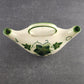 Double Spout Ceramic Ivy Leaf Pattern Oil & Vinegar Dispenser 8" Vintage Crazed