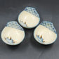 3 Japanese Ceramic Tonsui Bowls Blue Floral Hand Painted Porcelain Nabe Hot Pot
