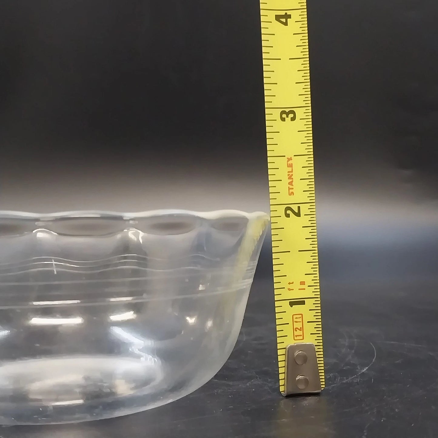 Pyrex 464 Clear Glass Custard Bowl Ramekin Scalloped Rim 10 oz 4.5" Vintage USA
