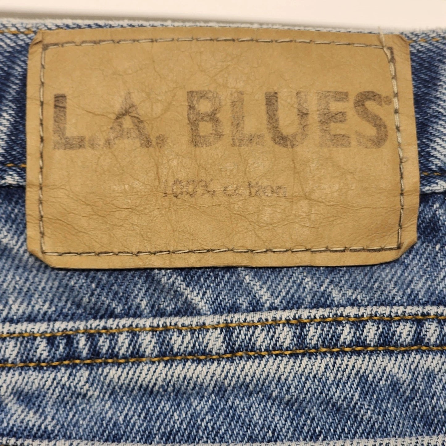 LA Blues Size 10 Denim Jeans Medium Wash Slim Fit 100% Cotton Classic Vtg Mexico