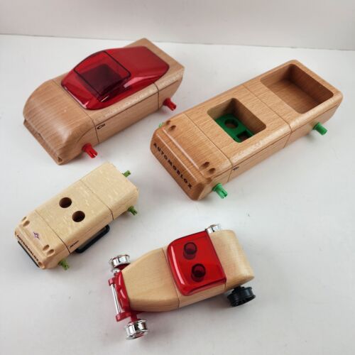 4 Automoblox Wooden Car Chassis Parts Only Missing Most Accessories See Pictures