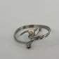 Sterling Silver Circle Brooch Faux Pearl Modernist Pin .925 Polished 1.5"