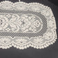Lace Table Runner Scarf Oval Doily Off White Floral Crochet 30x14 Minor Flaws