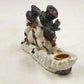Giftco Glitter Snowmen Skiing Candle Holder Resin Original Box No Taper Candle