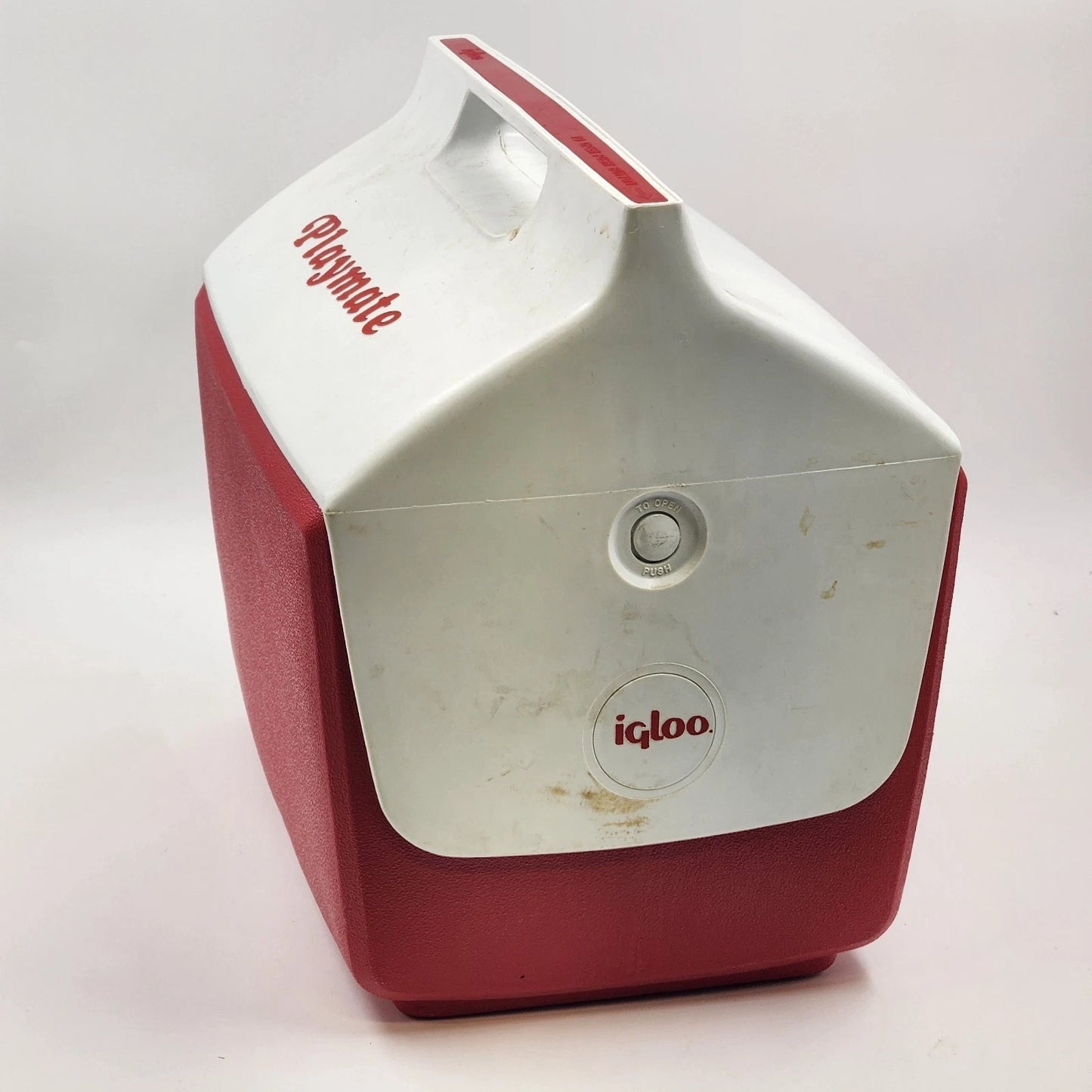 Vintage Igloo Playmate Cooler Red White Ice Chest 1979 Retro Picnic