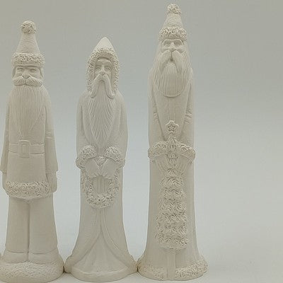 5 Ceramic Bisque Ornament Statue Figurines Thin Silhouette 6.5" One is Painted