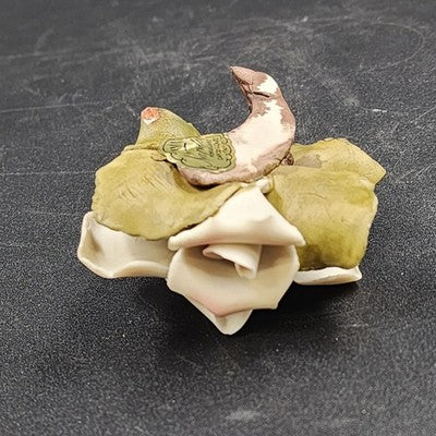 Napoleon Capodimonte Porcelain Rose Blush Pink Flower Figurine Italy Collectible