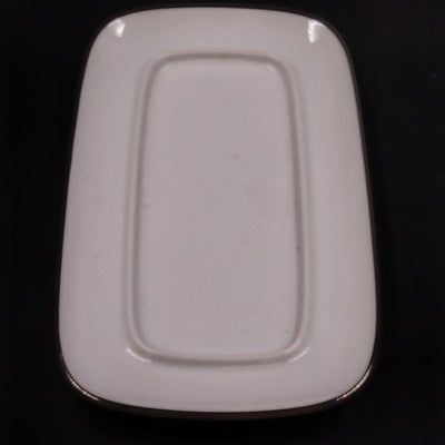 Noritake Cumberland Covered Butter Dish 8" White Floral Platinum Trim Vtg