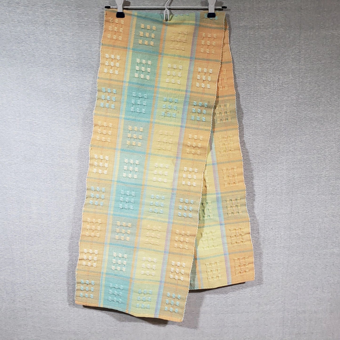 Spring Plaid Table Runner 13”x62” Cotton Hemmed Ends Woven Sides Farmhouse Decor