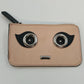 Calvin Klein Pink Blush Saffiano Leather Robot Face Key Ring Coin Purse