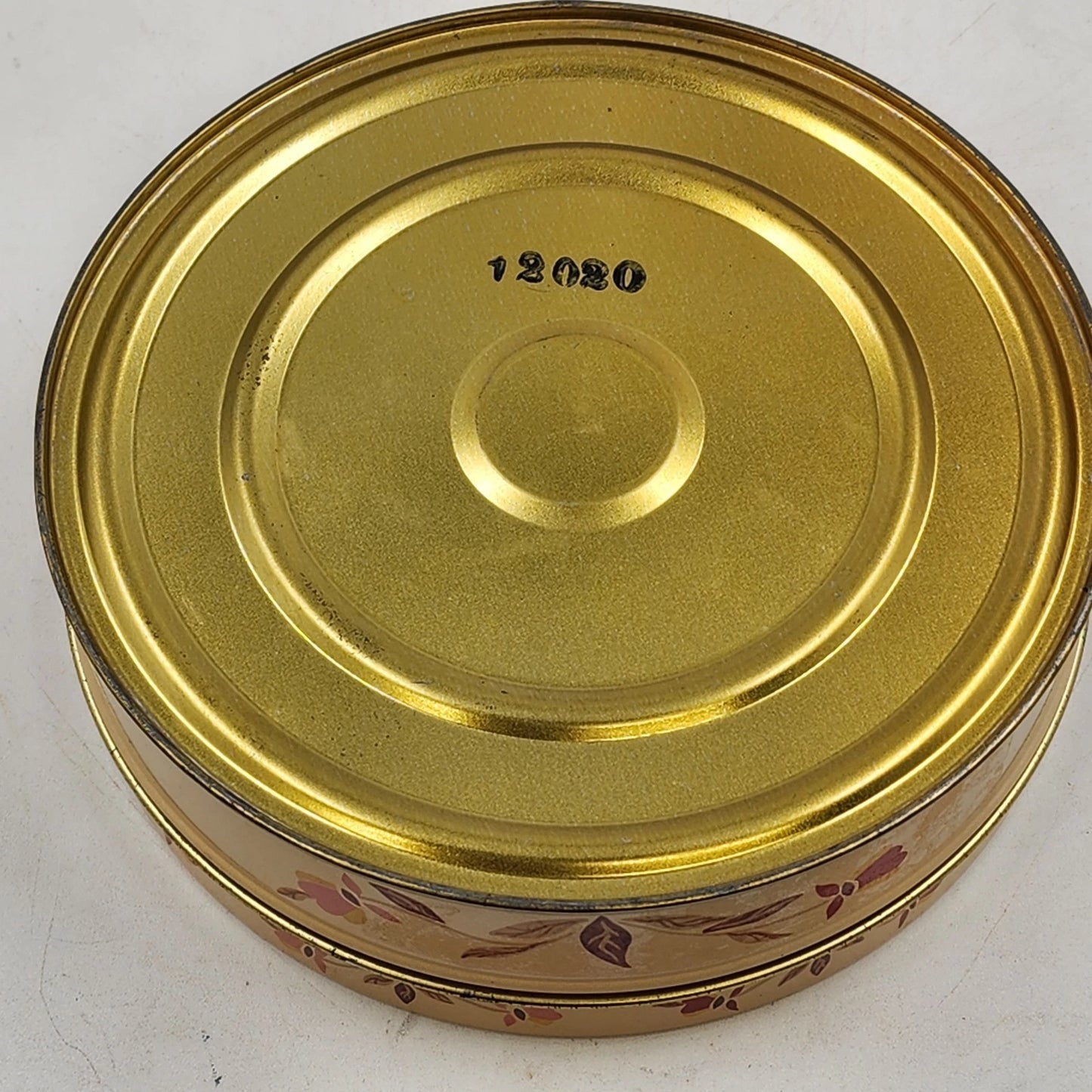 Autumn Leaf Round Fruitcake Tin 7" x 2" Deep Hall China Jewel Tea Collectible