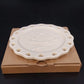 Longaberger Sweetest Heart Candle Plate White Pottery Heart Cutout Floral 6"