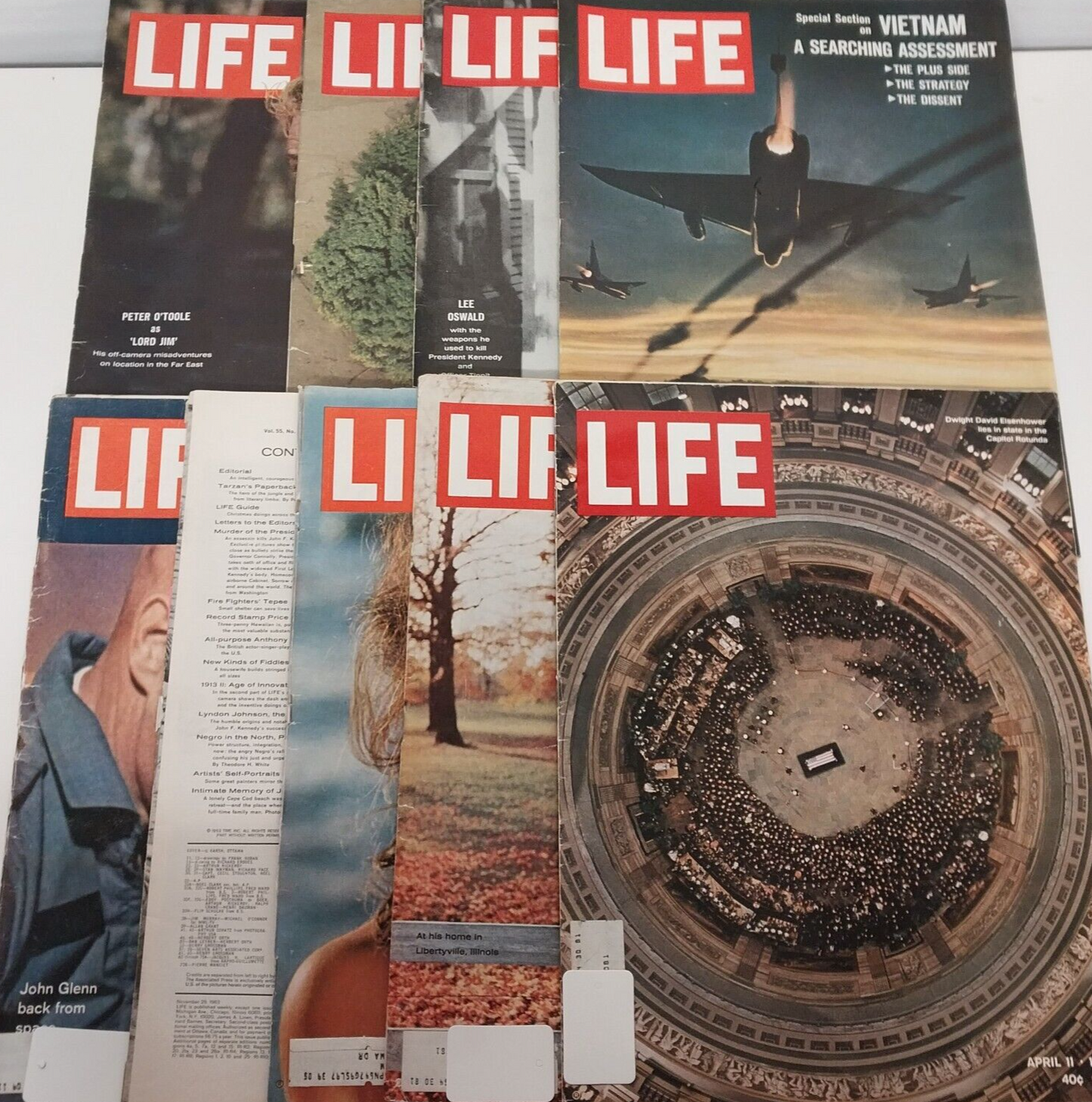 9 Vintage 1960s LIFE Magazines John Glenn, Liz Taylor, Lee Oswald & More