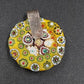 Murano Glass Round Pendant Colorful Millefiori Art Glass Jewelry No Chain