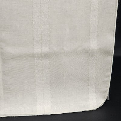 White Long Tablecloth with Embroidery Diamond & Striped Line Design 102" x 58"