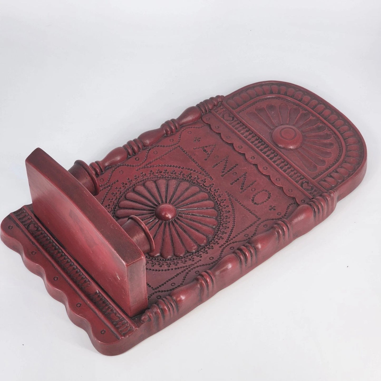 French Gilt Torchere Wall Sconce 2-Light Red Molded Metal Candelabra Anno 1698