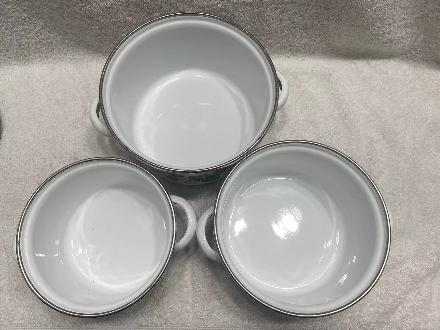 Corelle Coordinates Callaway 6 Pc Mini Stock Pots Porcelain Enamel on Steel NOS