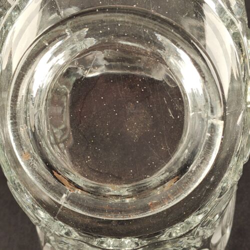 Banana Brides Basket Bulls Eye Bubble Dot Circle Handle Glass Clear 11 x 6 x 10"