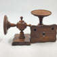 Set of 2 Teakwood Wall Sconce Candle Holders 6"H Fits 4" Candles Natural Wood