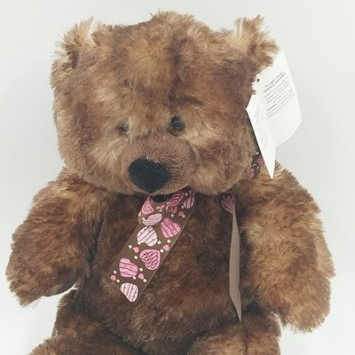 Ganz Chocolate Truffles Teddy Bear with Hearts Bow Stuffed Toy Animal 14"