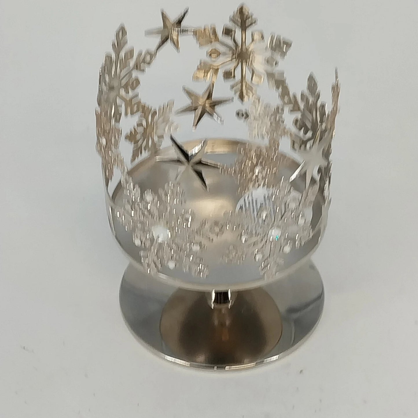 Bath and Body Works Snowflake 3 Wick Candle Holder Silver