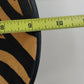 Hand Carved Wooden Bowl 9.25" African Zebra Animal Print Black Tan Varnished Vtg