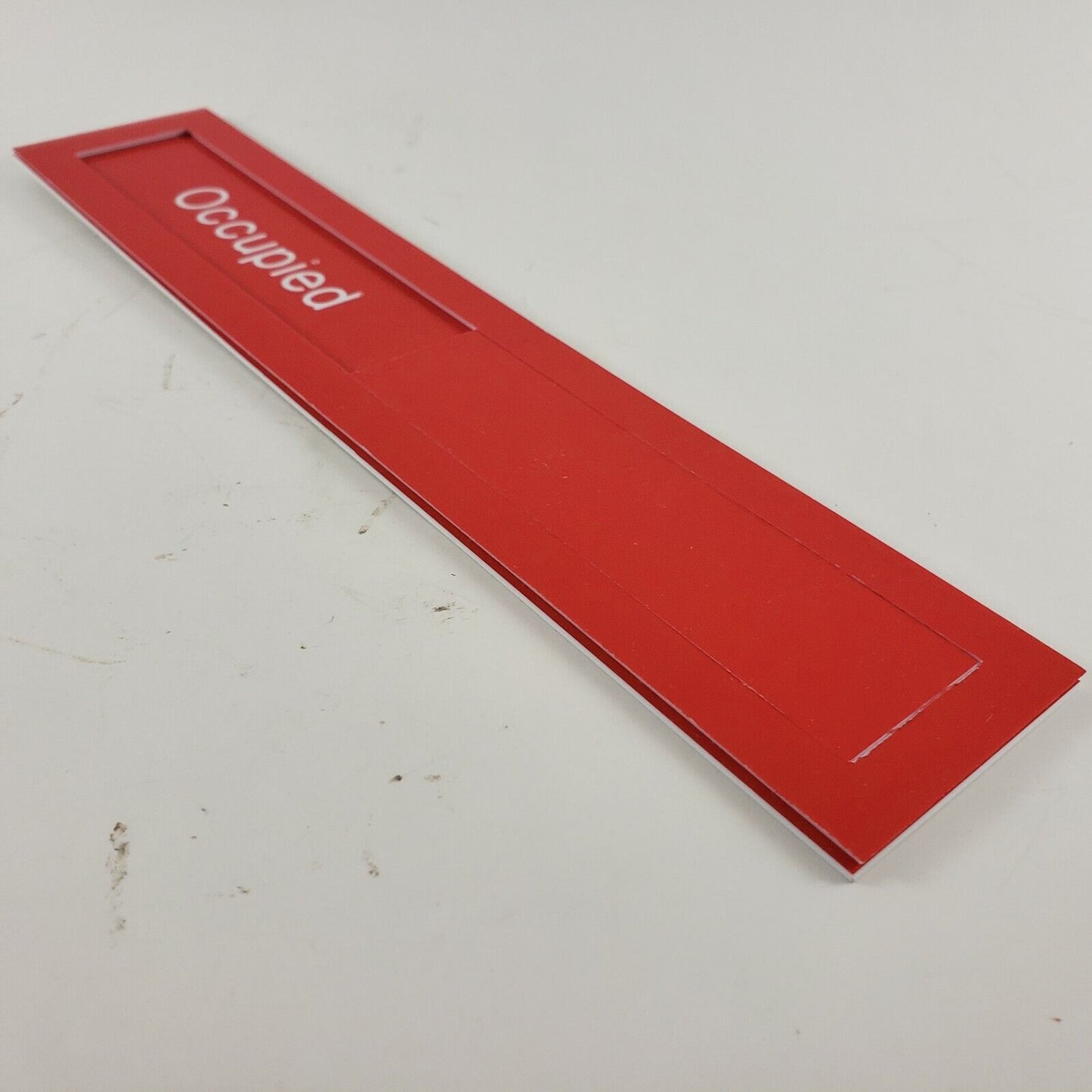 Sliding Door Occupied Vacant Sign 10 Inch Red Engraved