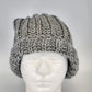 Chunky Knitted Beanie Hat Cool Grey Handcrafted Style Winter Watch Cap Unisex