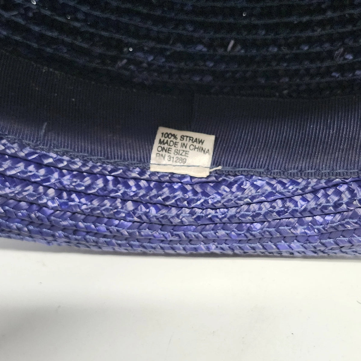 Purple Straw Bowler Cloche Hat Women's One Size Rolled Brim Summer Sun Hat
