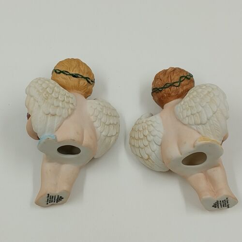 2 Home Interior Four Seasons Cherubs 88411-98 Angels Figurines Vintage 3.5"h