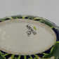 Talavera Calla Lilies Mexico Hand Painted Oval Bowl Art Pottery Signed Mexico Q