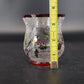 Yankee Candle Song Bird Crackle Glass Wax Burner Goblets 3 Pc Christmas Chipped